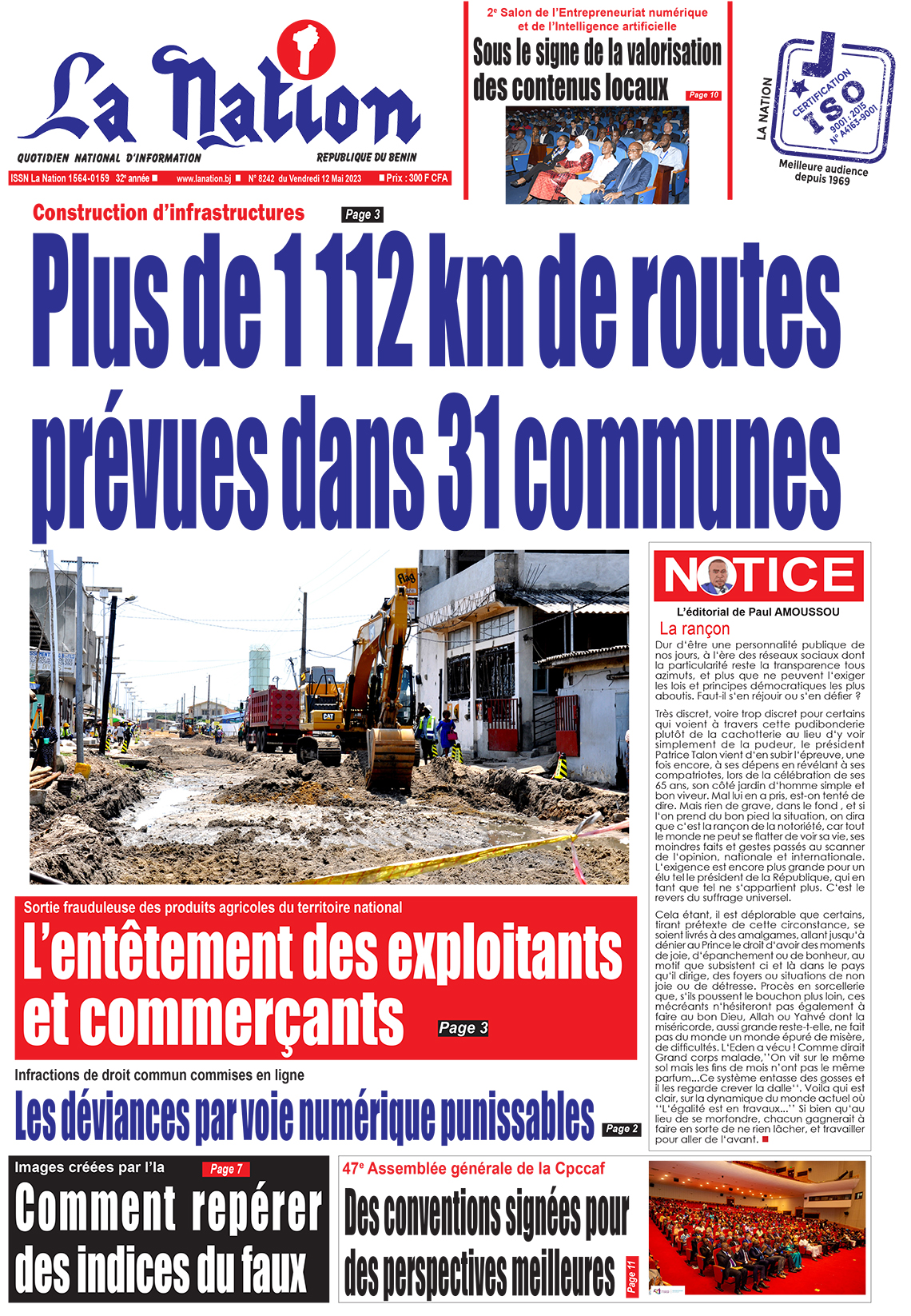 Quotidien "La Nation" du 12 Mai 2023