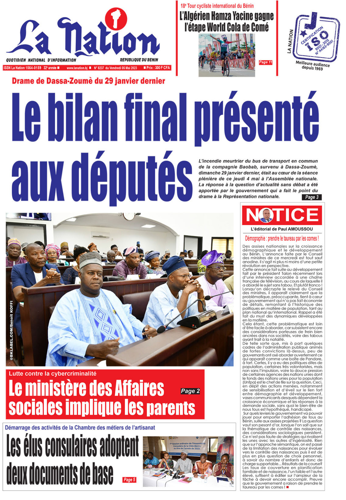 Quotidien ''La Nation'' du 05 Mai 2023