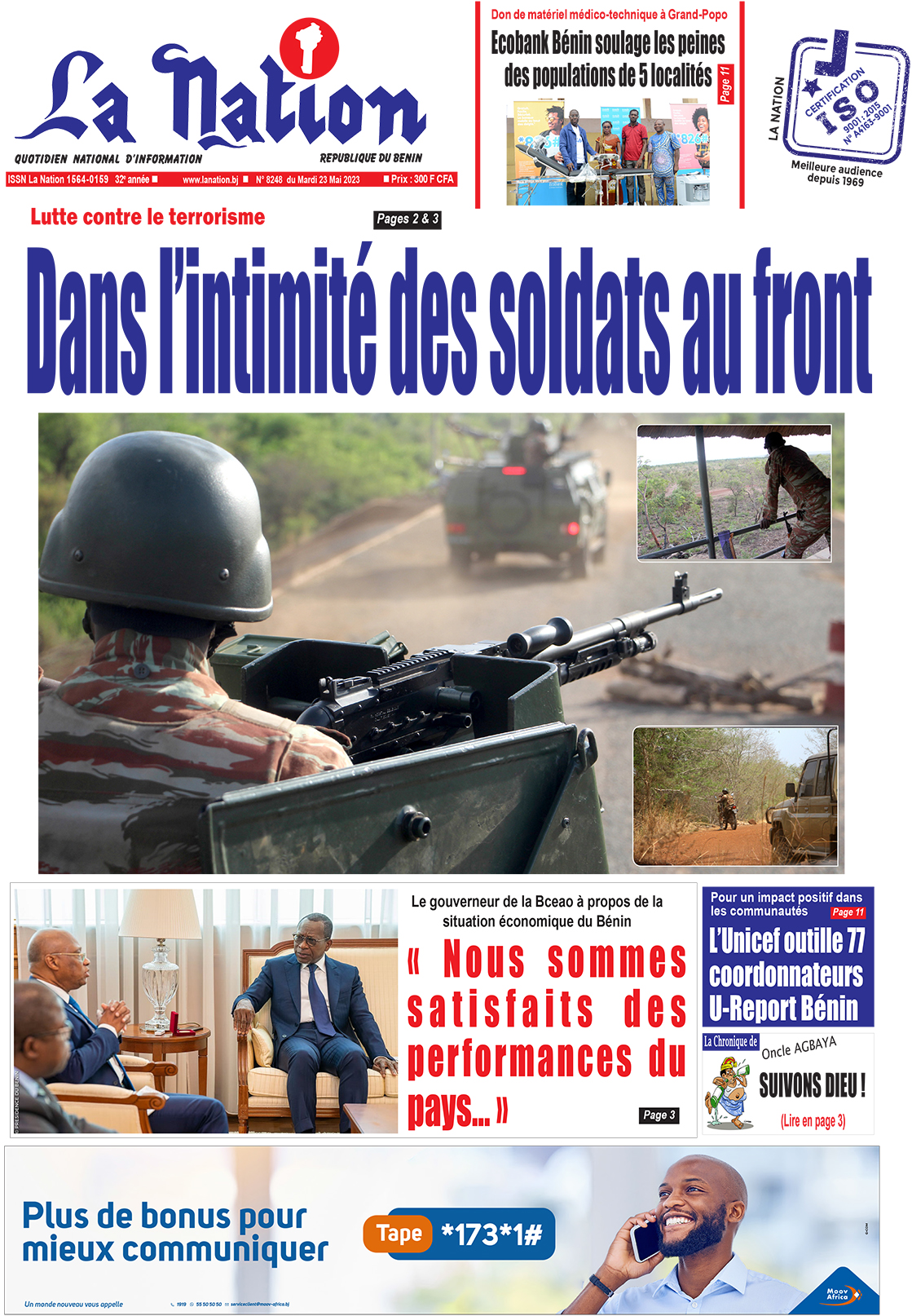 Quotidien "La Nation" du 23 Mai 2023