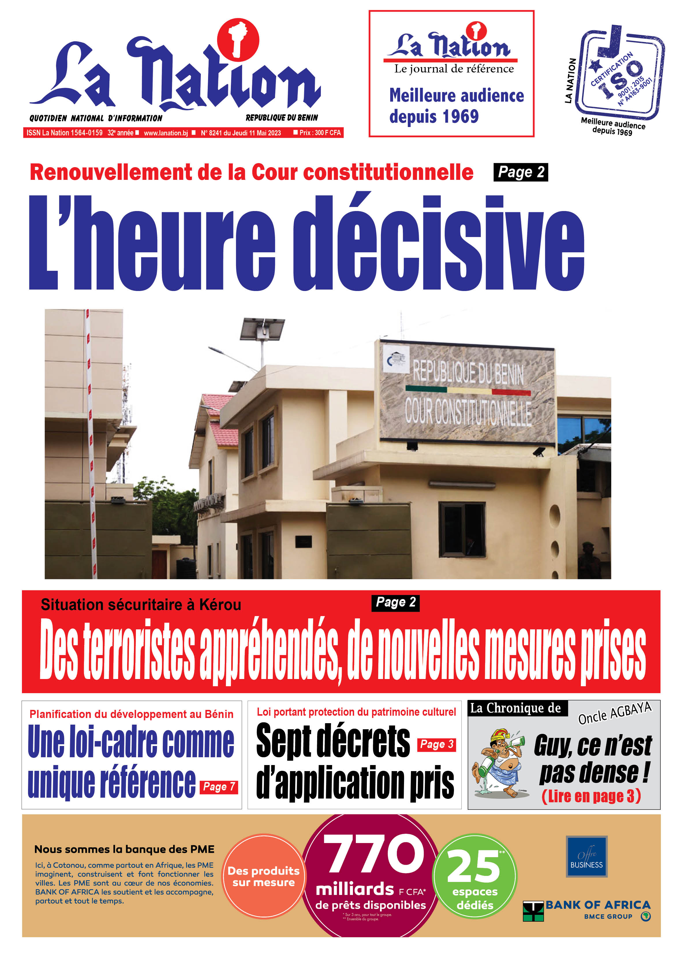 Quotidien "La Nation" du 11 Mai 2023