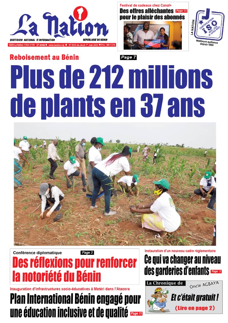 Quotidien "La Nation" du 1er JUIN 2023