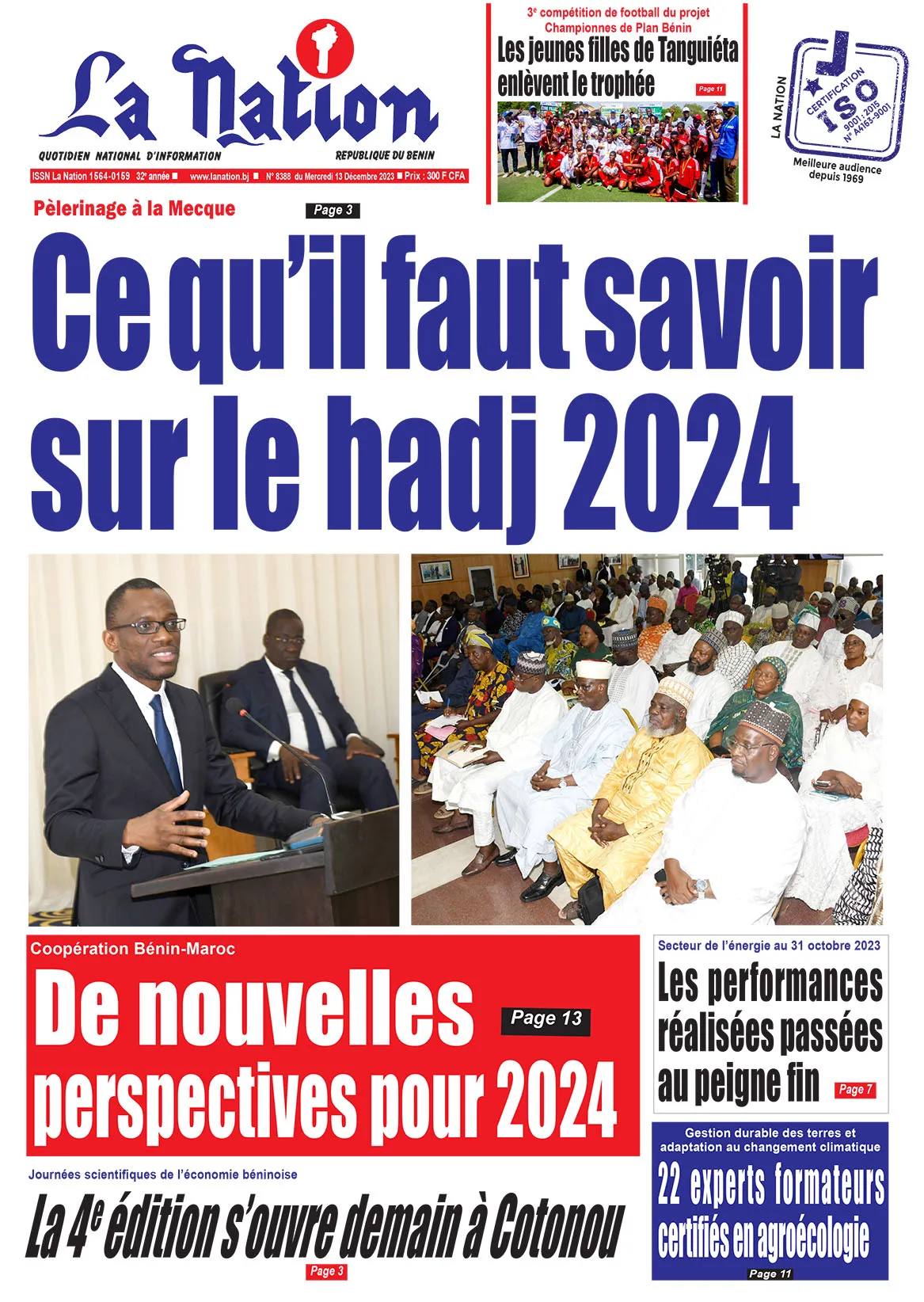 Quotidien ''La Nation'' du 13 Décembre 2023