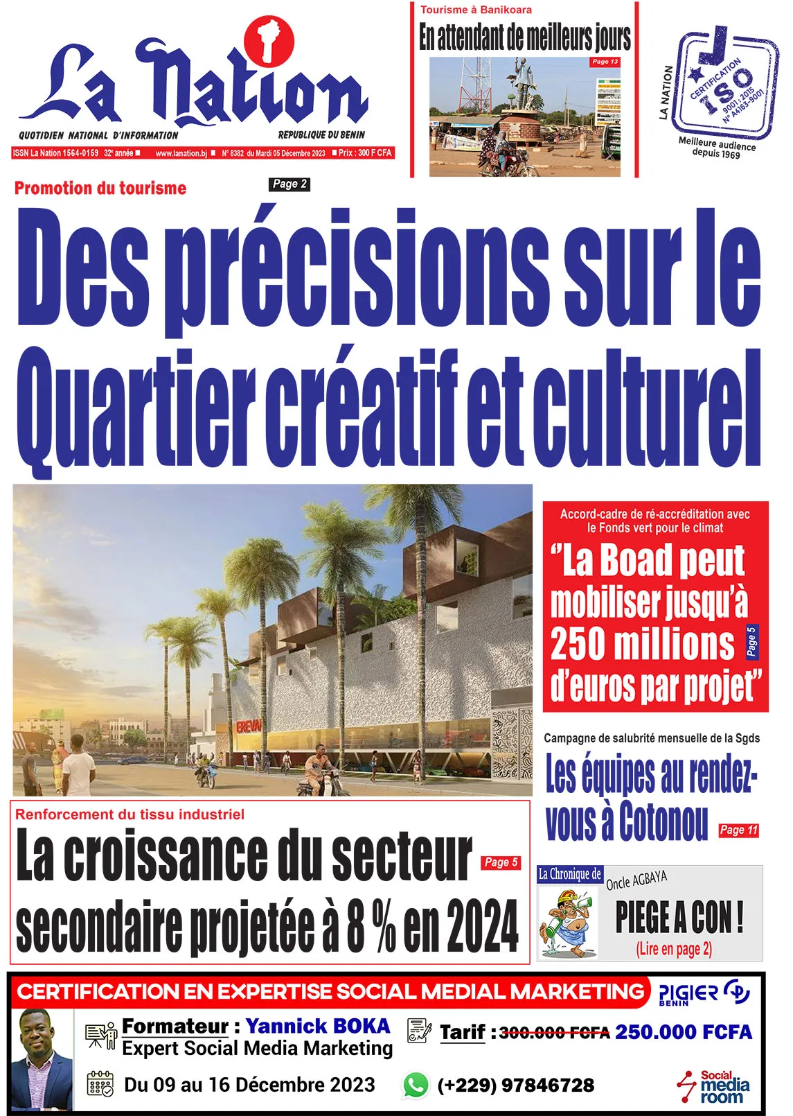 Quotidien ''La Nation'' du 05 Décembre 2023