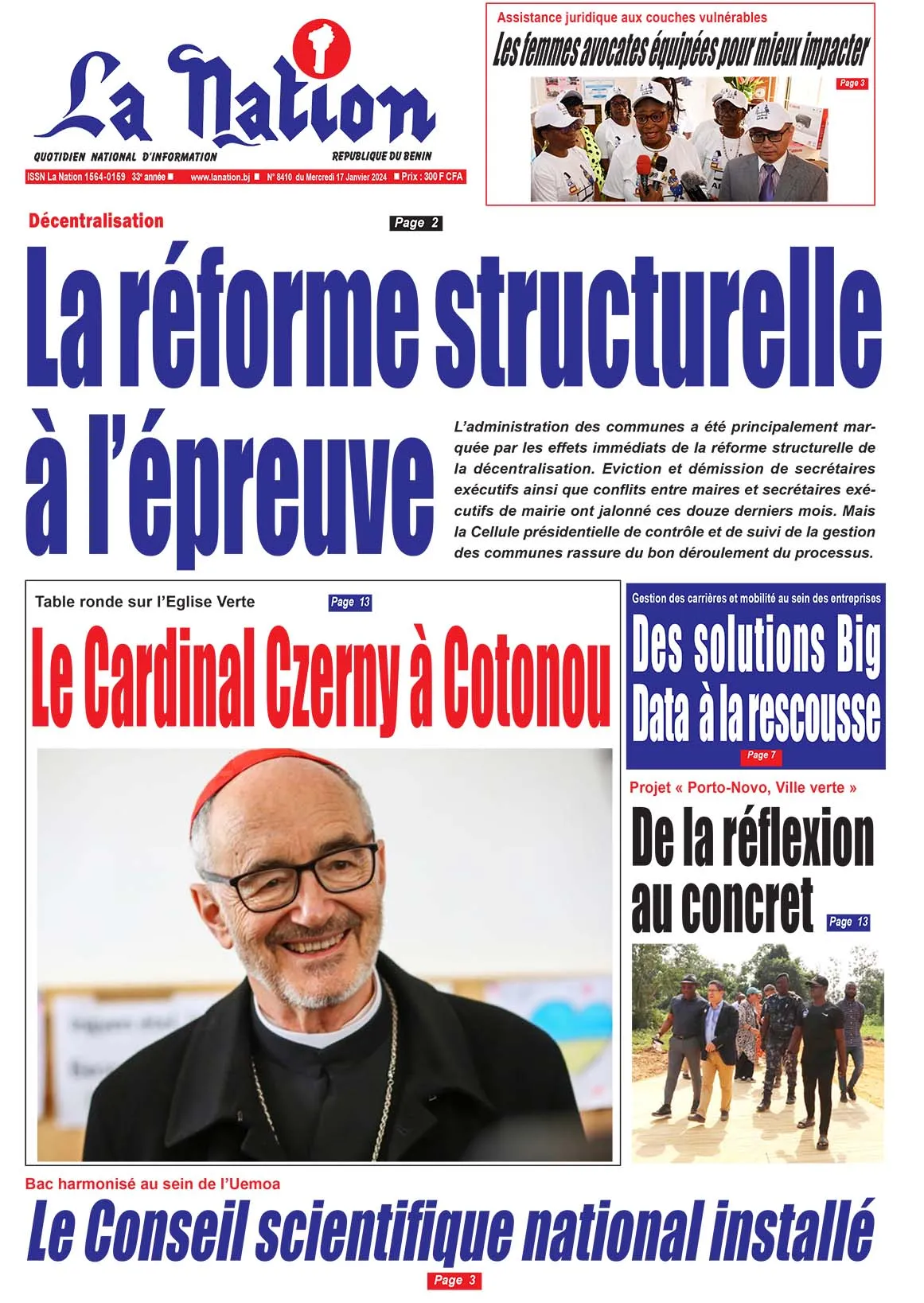Quotidien ''La Nation'' du 17 Janvier 2024
