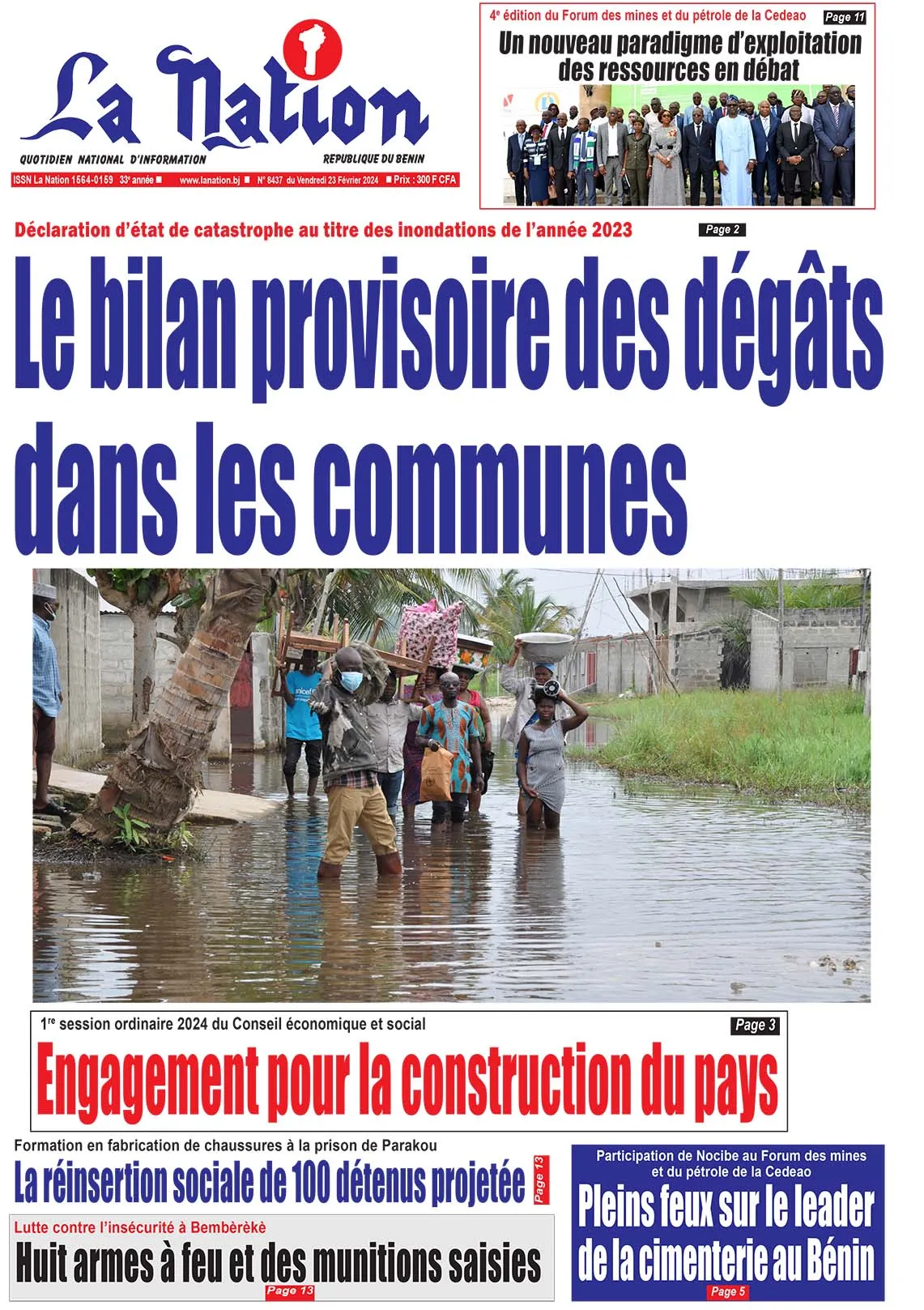 Quotidien ''La Nation'' du 23 Février 2024