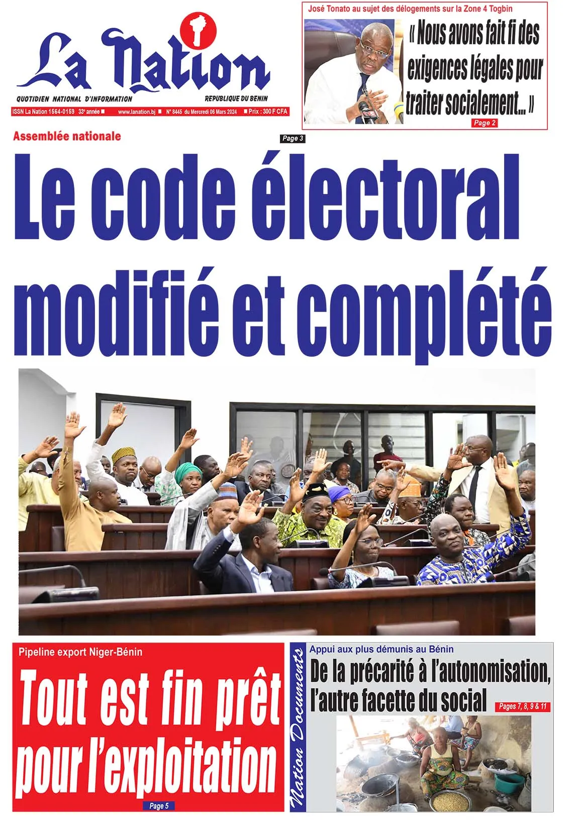 Quotidien ''La Nation'' du 06 Mars 2024