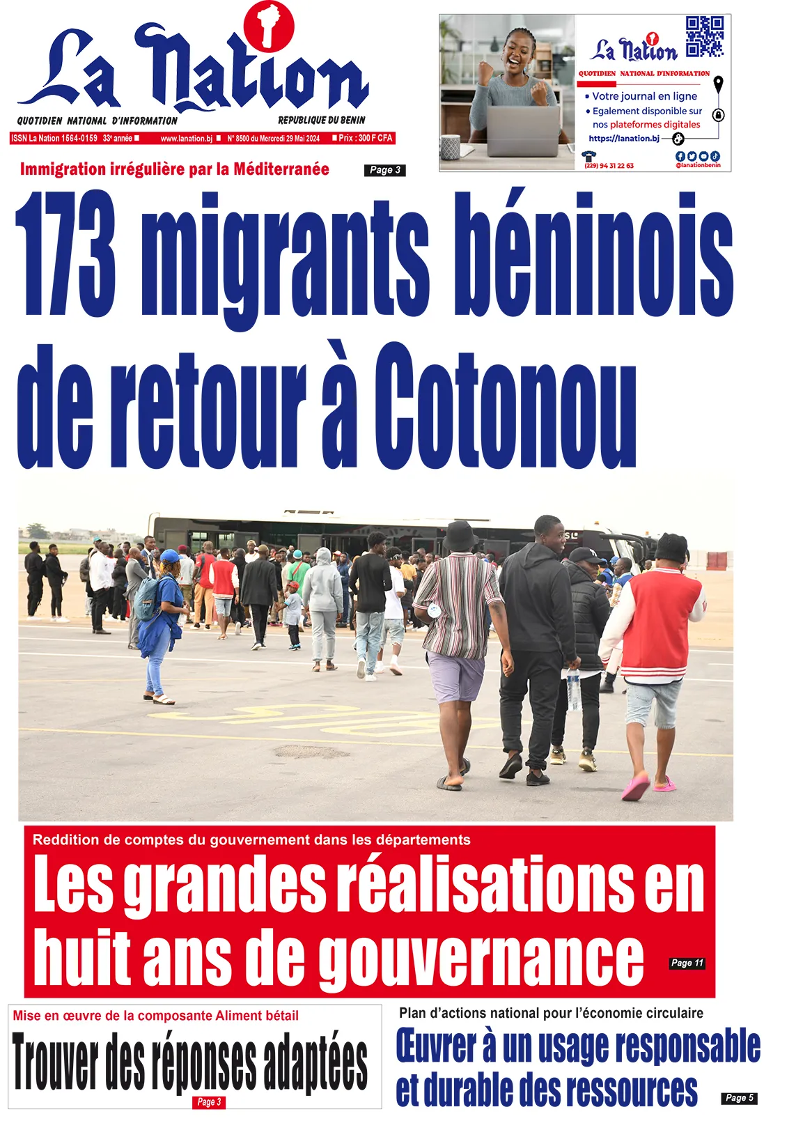 Quotidien ''La Nation'' du 29 Mai 2024