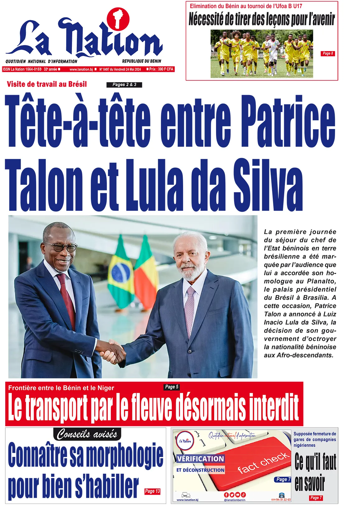 Quotidien ''La Nation'' du 24 Mai 2024