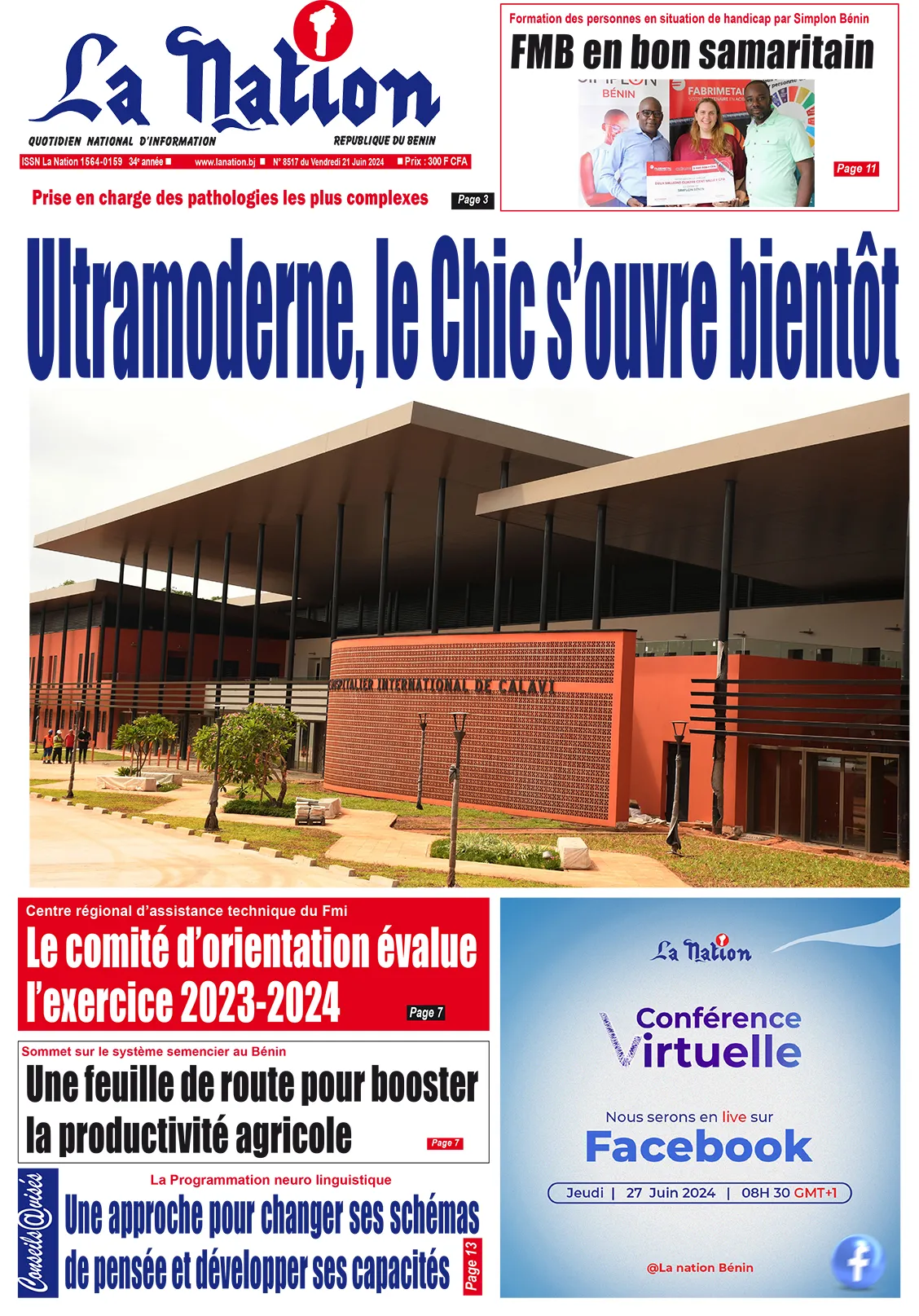 Quotidien ''La Nation'' du 21 Juin 2024