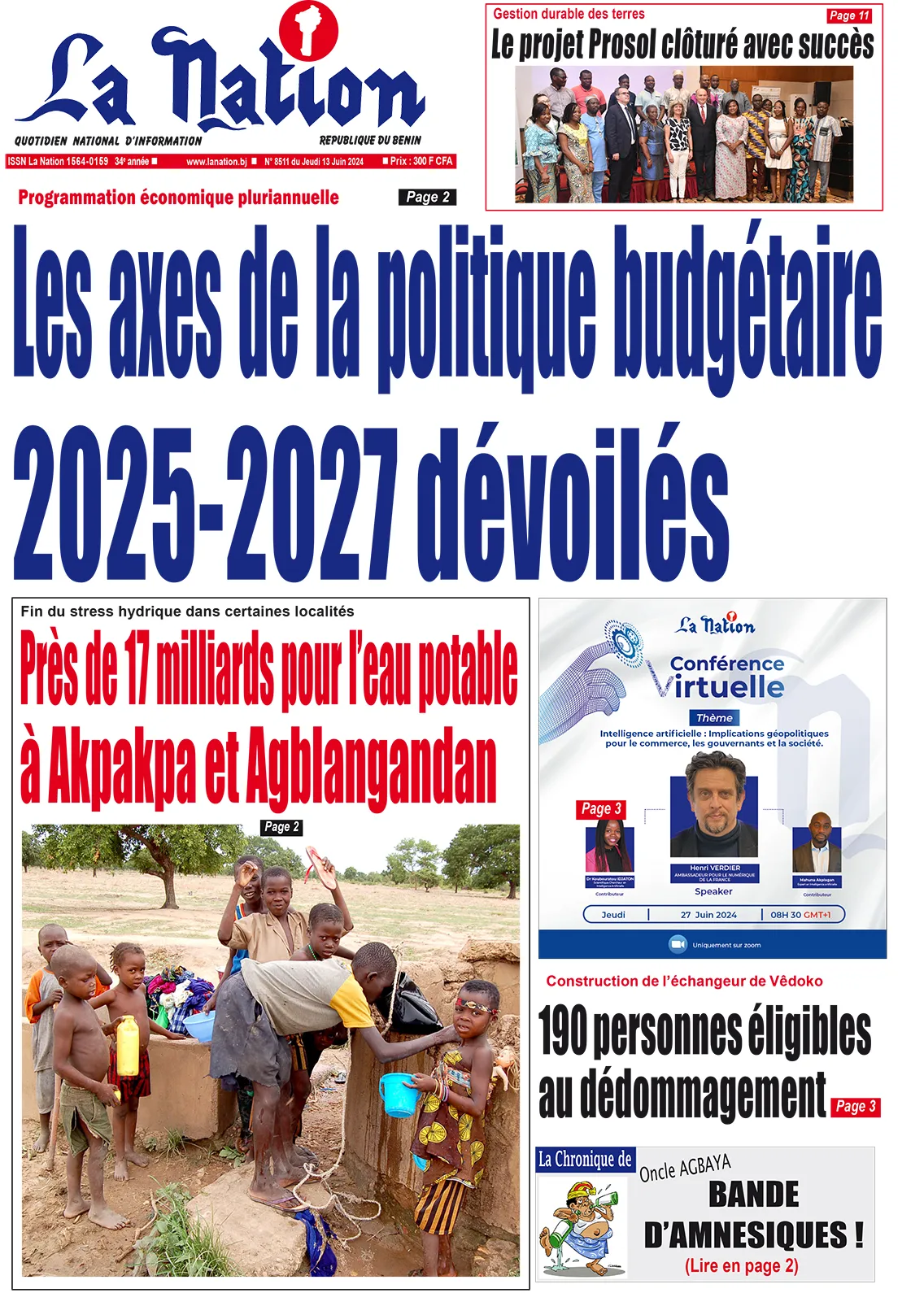 Quotidien ''La Nation'' du 13 Juin 2024