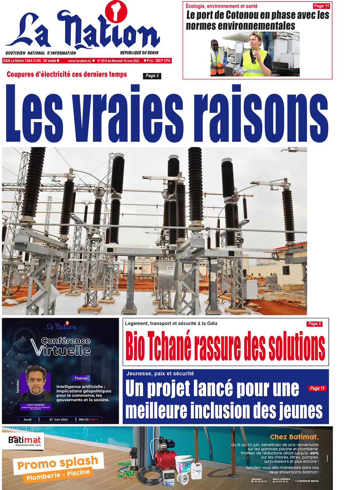 Quotidien ''La Nation'' du 19 Juin 2024