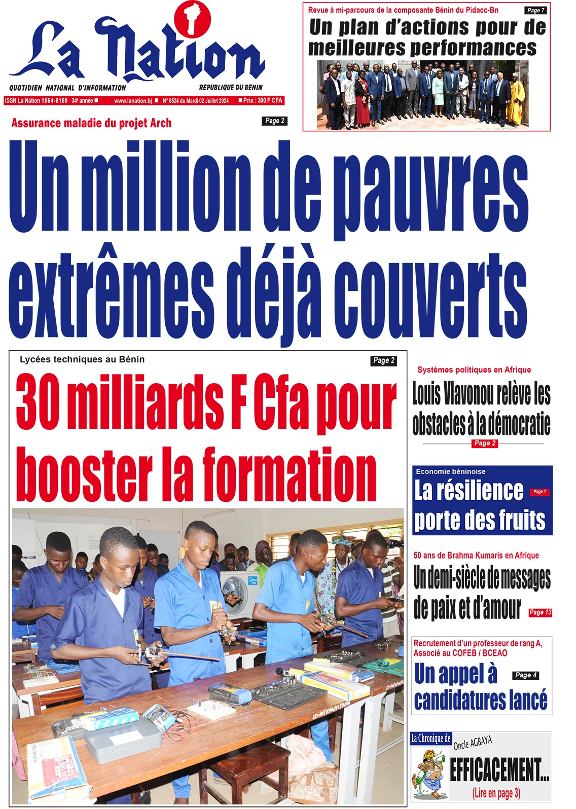 Quotidien ''La Nation'' du 02 Juillet 2024