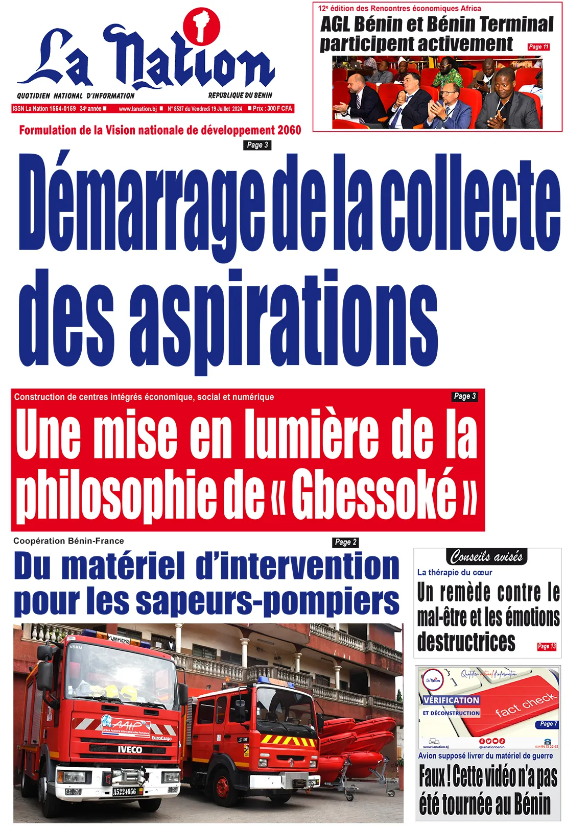 Quotidien ''La Nation'' du 19 Juillet 204
