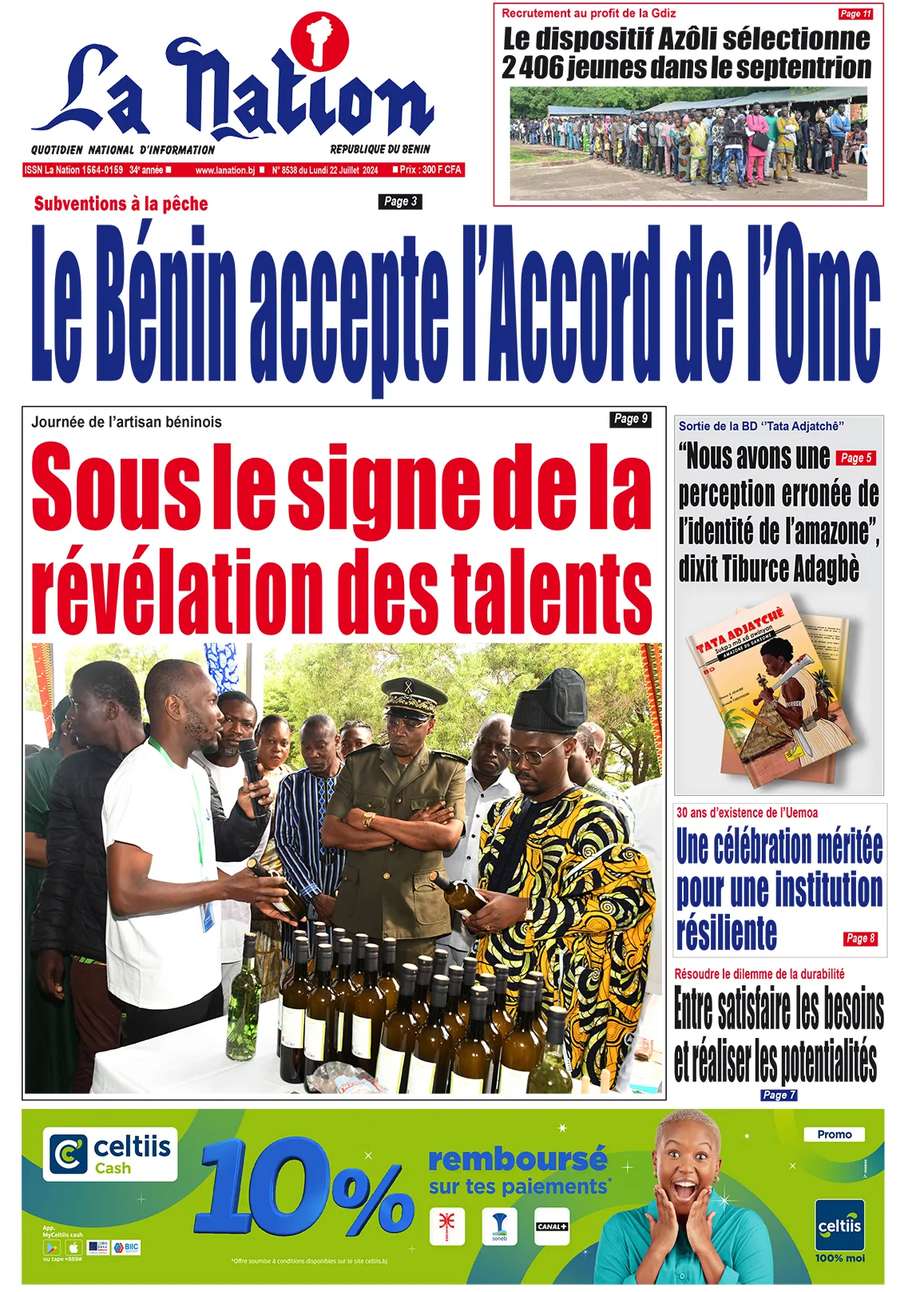 Quotidien ''La Nation'' du 22 Juillet 204