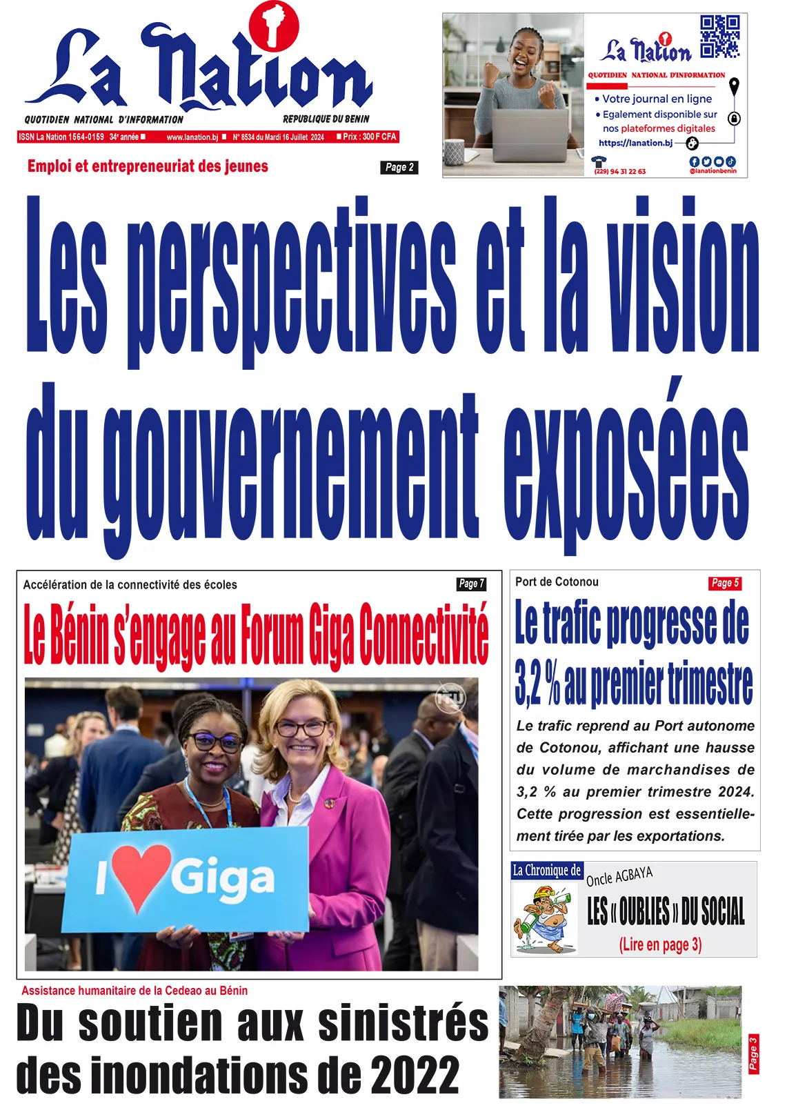 Quotidien ''La Nation'' du 16 Juillet 204