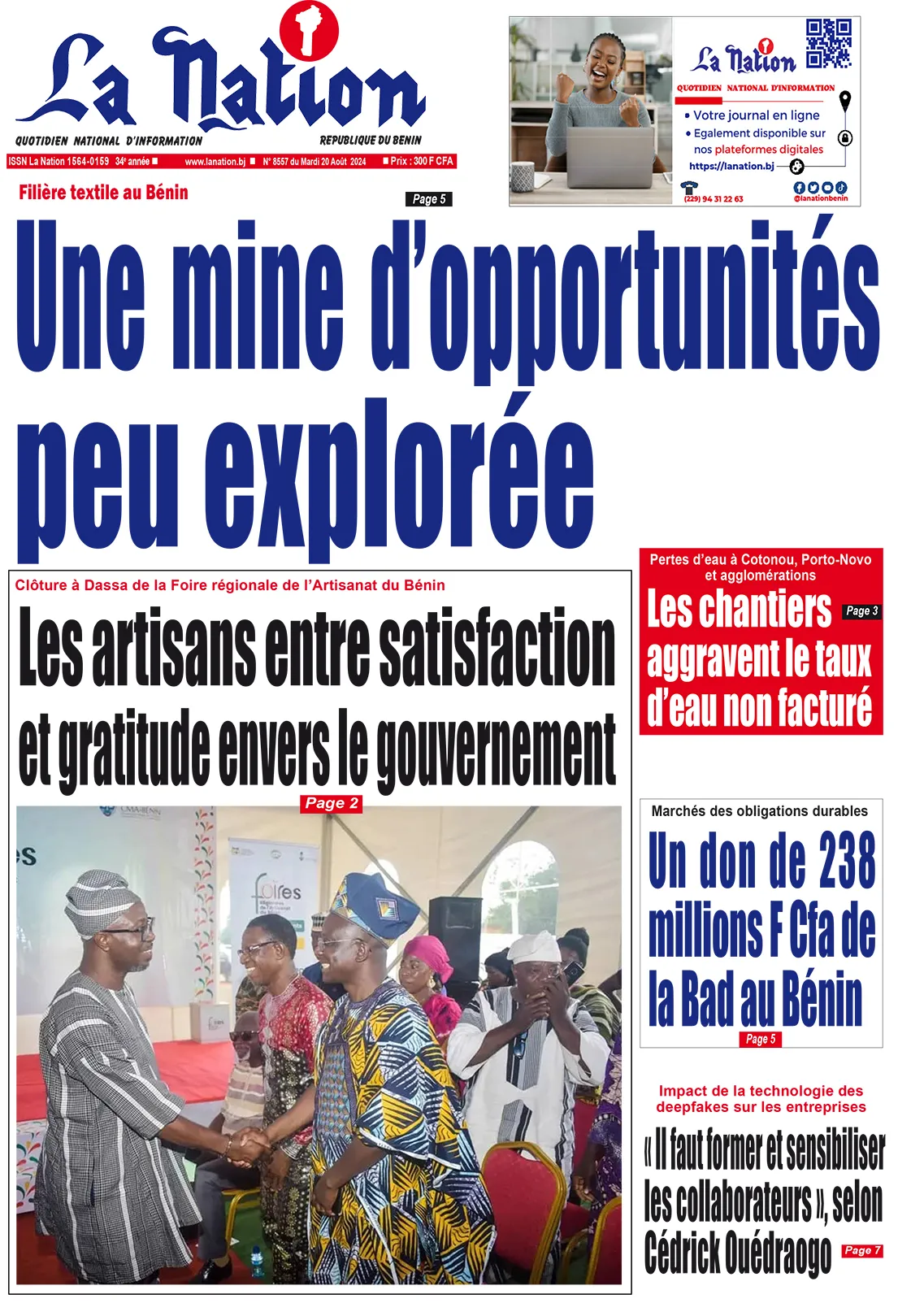 Quotidien ''La Nation'' du 20 Août 2024