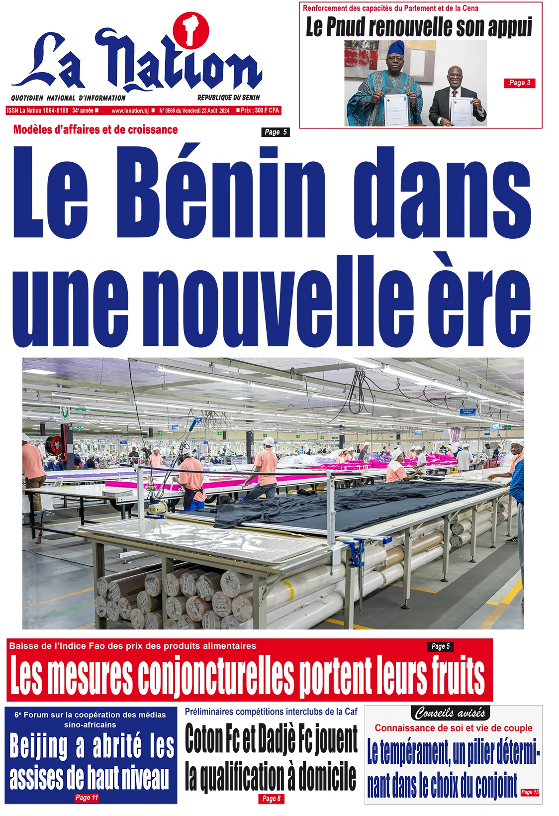 Quotidien ''La Nation'' du 23 Août 2024