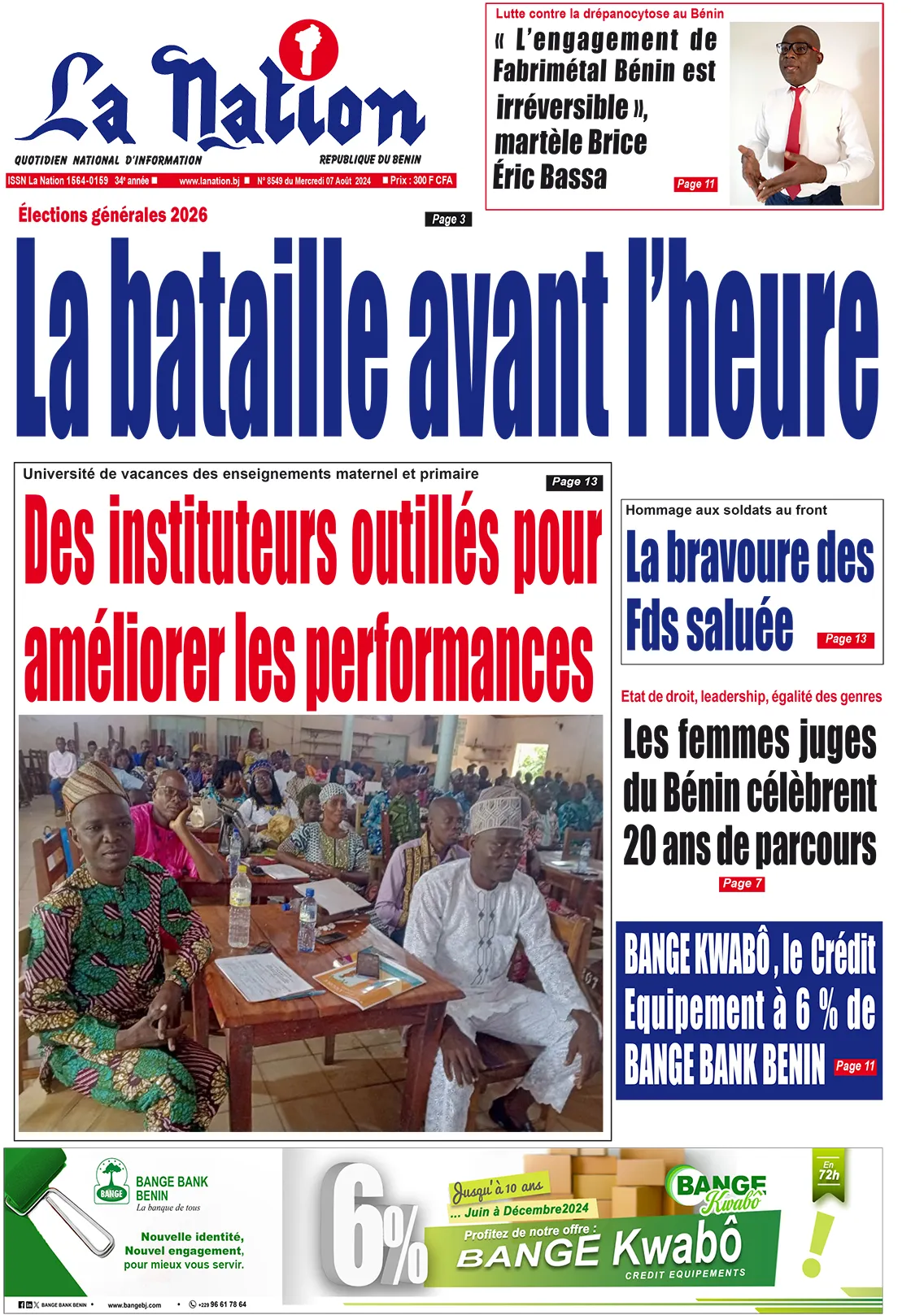 Quotidien ''La Nation'' du 07 Août 2024