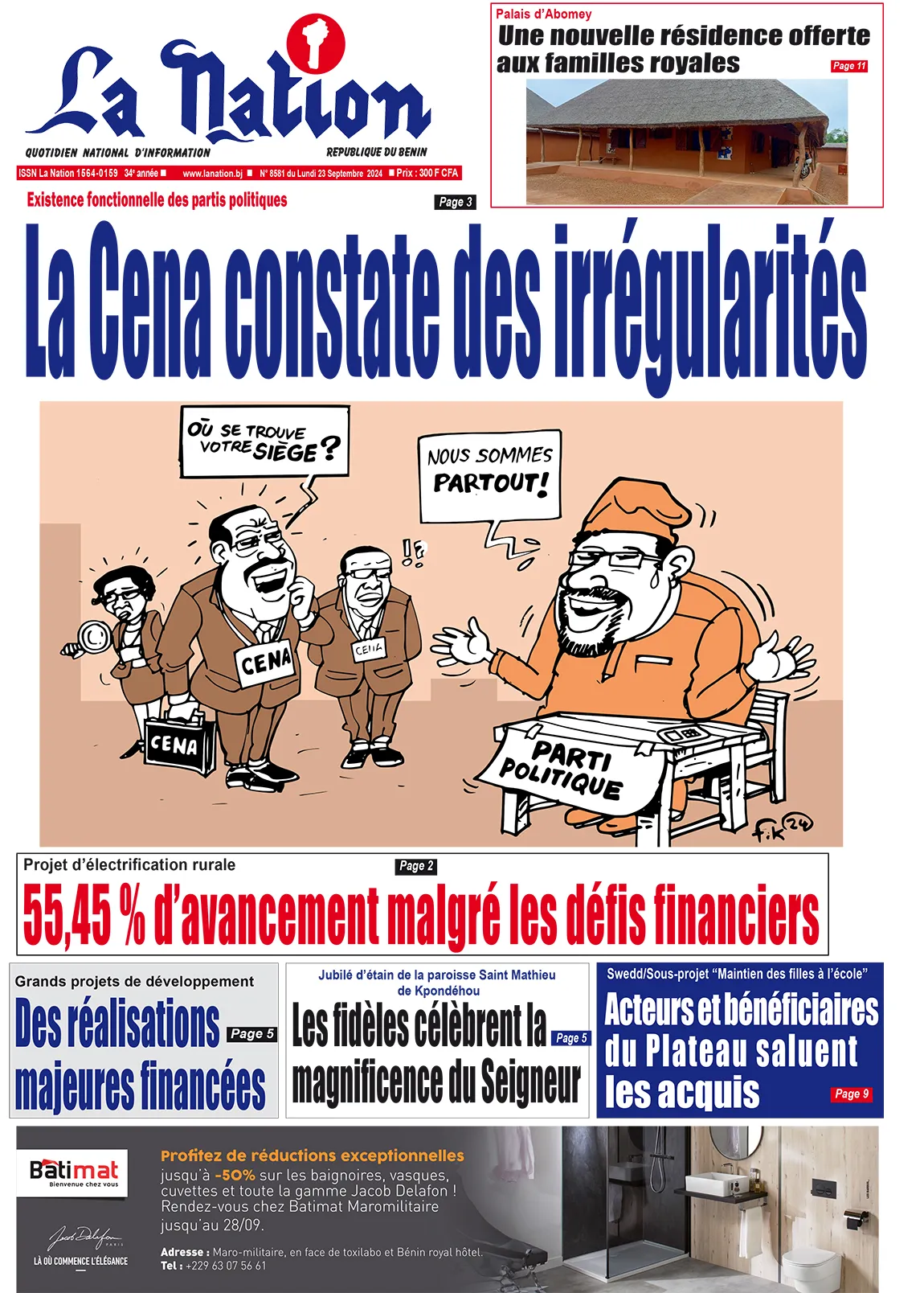 Quotidien ''La Nation'' du 23 Septembre 2024