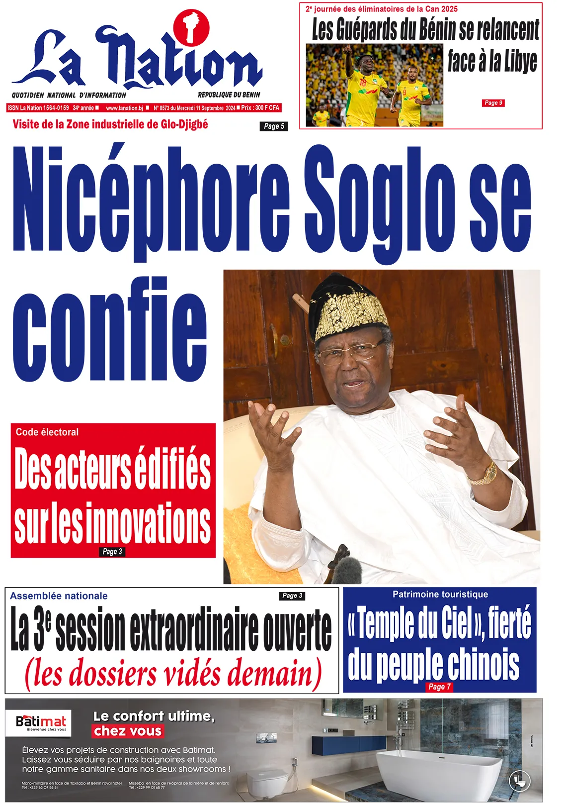 Quotidien ''La Nation'' du 11 Septembre 2024