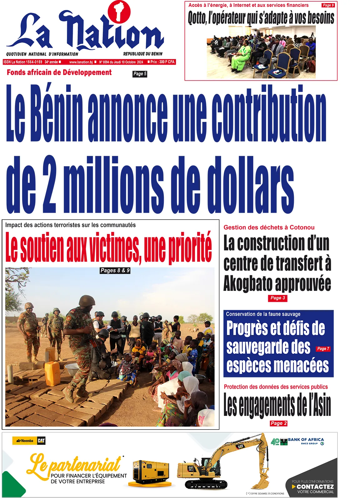 Quotidien ''La Nation'' du 11 Octobre 2024