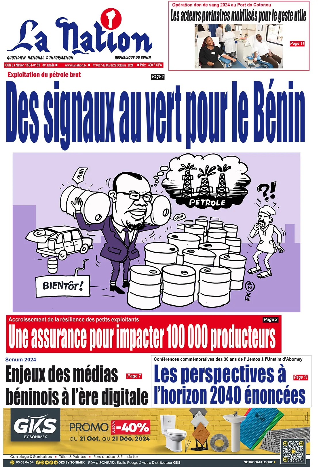 Quotidien ''La Nation'' du 29 Octobre 2024