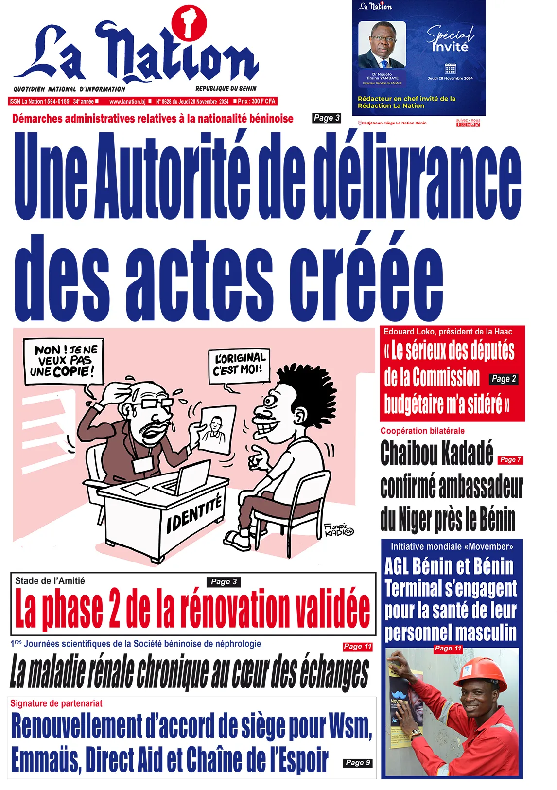 Quotidien ''La Nation'' du 28 Novembre 2024