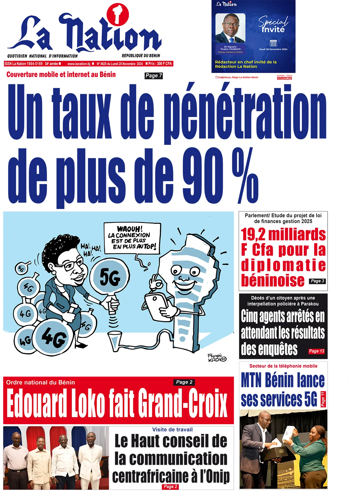 Quotidien ''La Nation'' du 25 Novembre 2024