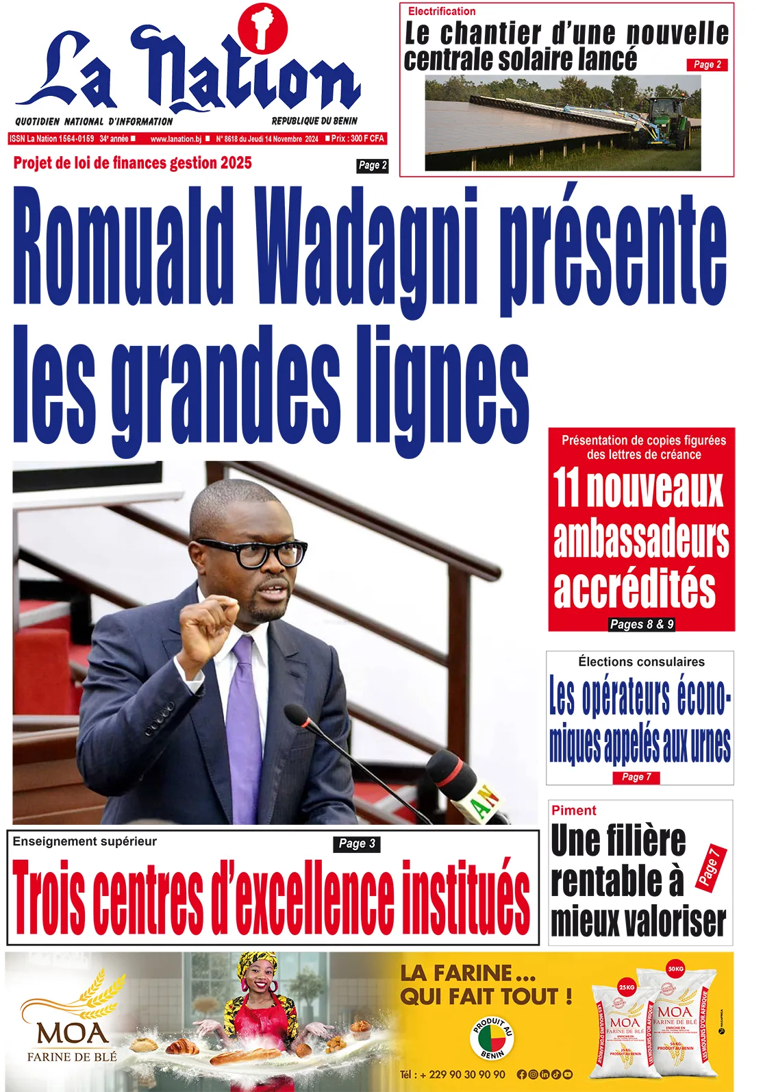 Quotidien ''La Nation'' du 14 Novembre 2024