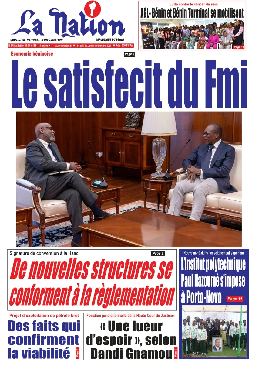 Quotidien ''La Nation'' du 04 Novembre 2024