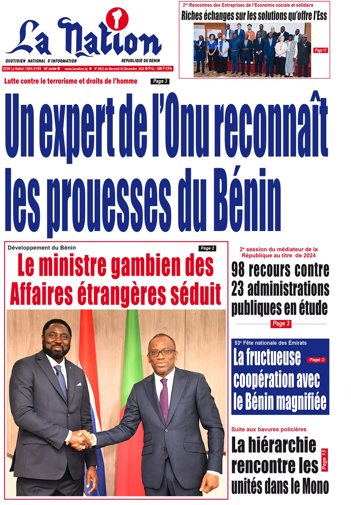 Quotidien ''La Nation'' du 04 Décembre 2024