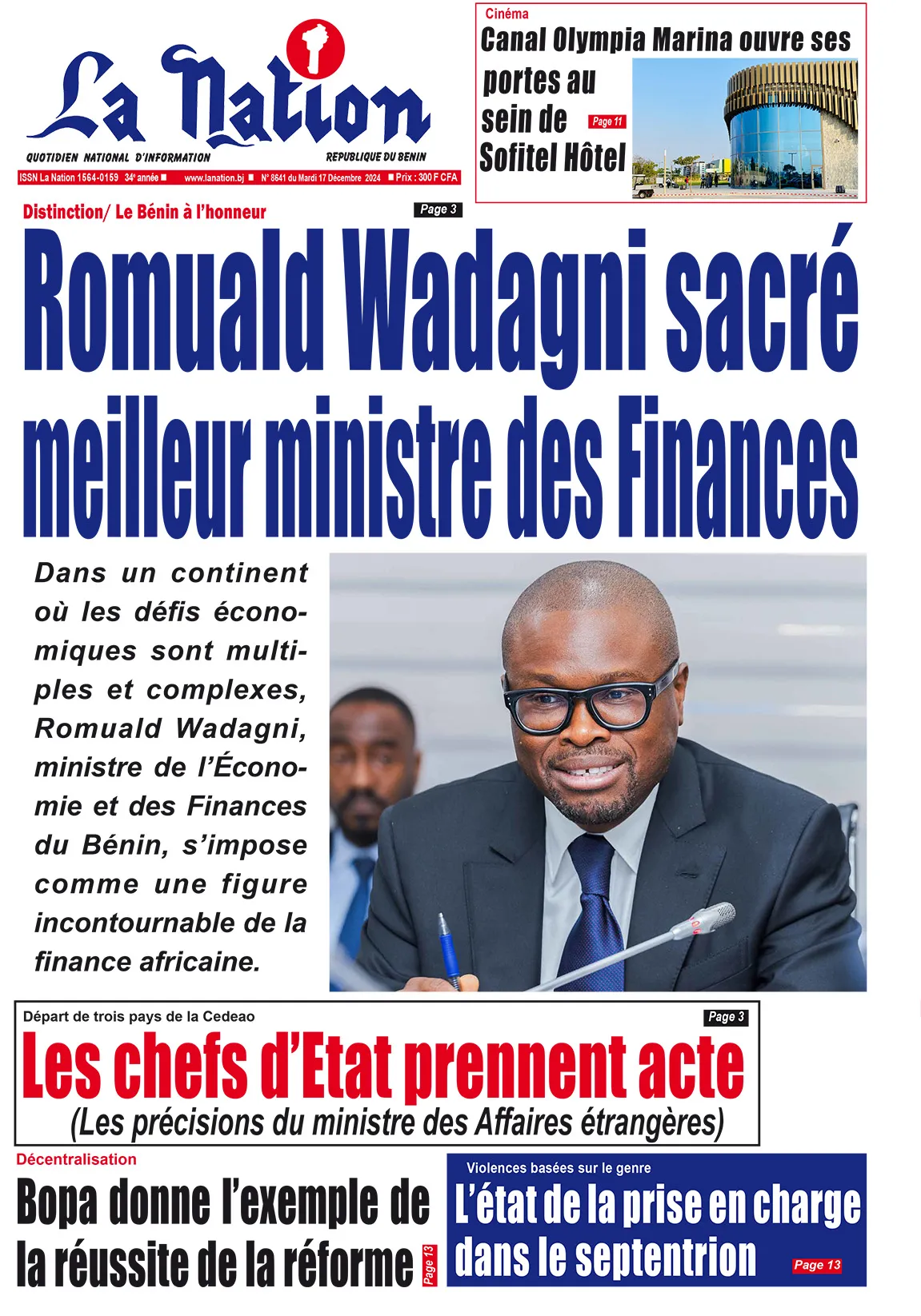 Quotidien ''La Nation'' du 17 Décembre 2024