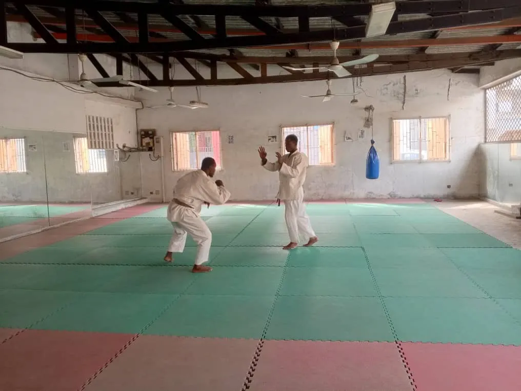 Deux judokas en pleine évaluation sur des techniques de strangulations et autres mouvements fondamentaux