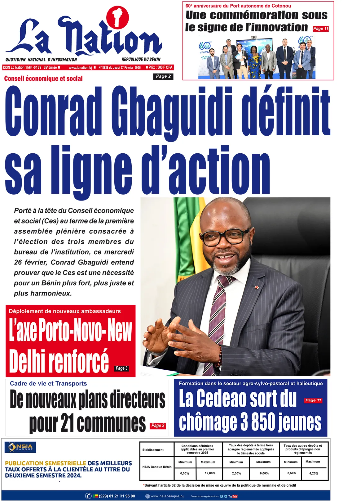 Quotidien ''La Nation'' du 27 Février 2025