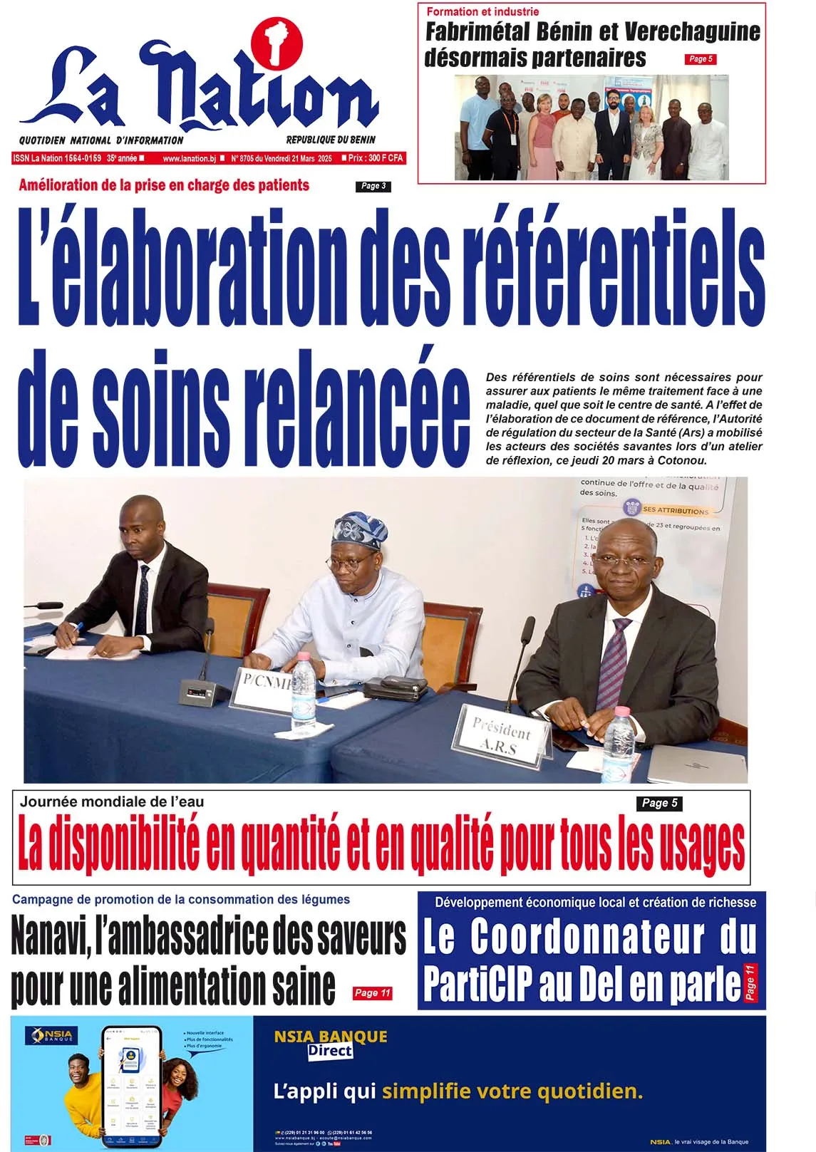 Quotidien ''La Nation'' du 21 Mars 2025