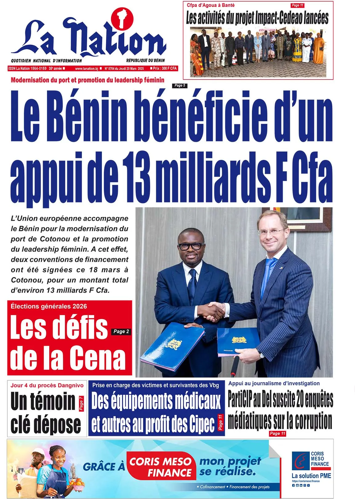 Quotidien ''La Nation'' du 20 Mars 2025