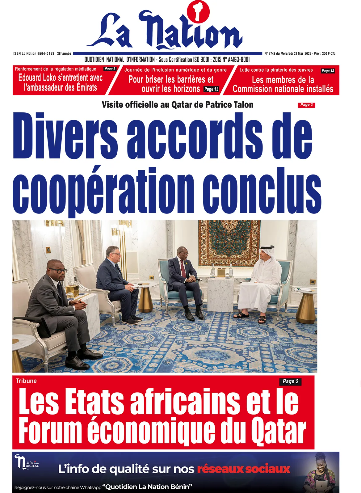 Quotidien ''La Nation'' du 21 Mai 2025
