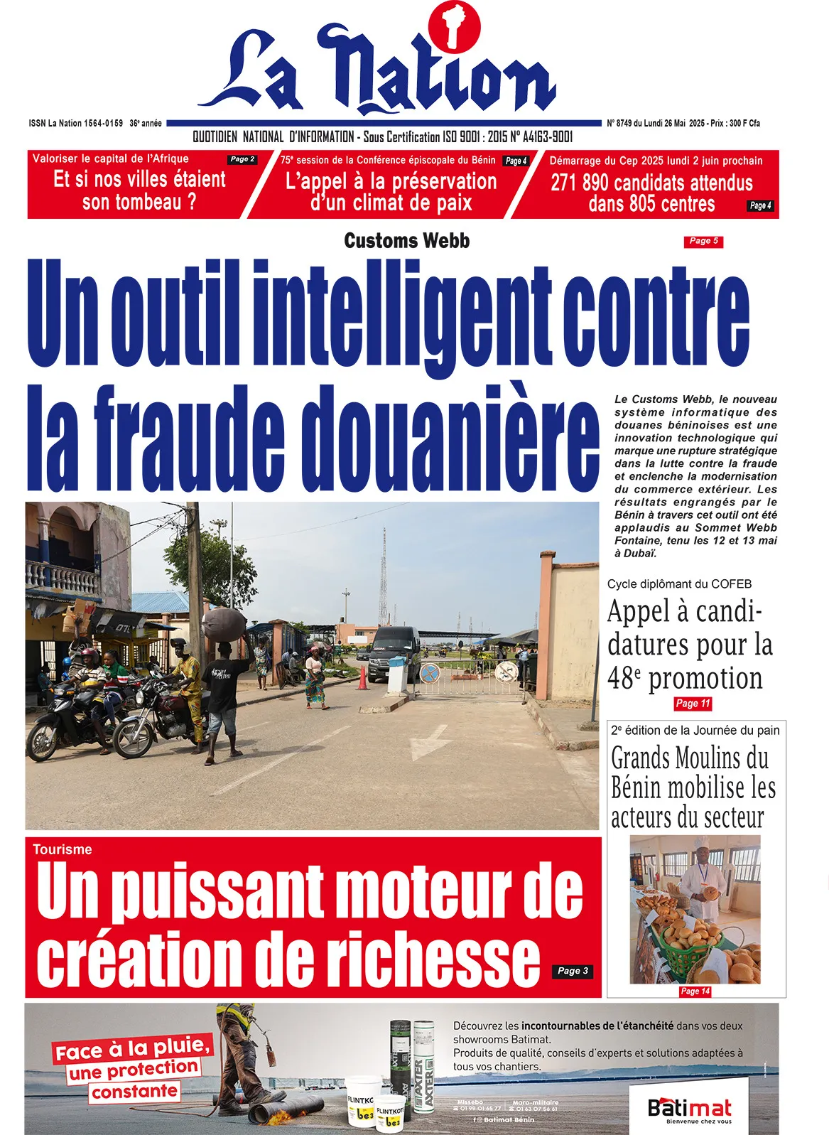 Quotidien ''La Nation'' du 26 Mai 2025