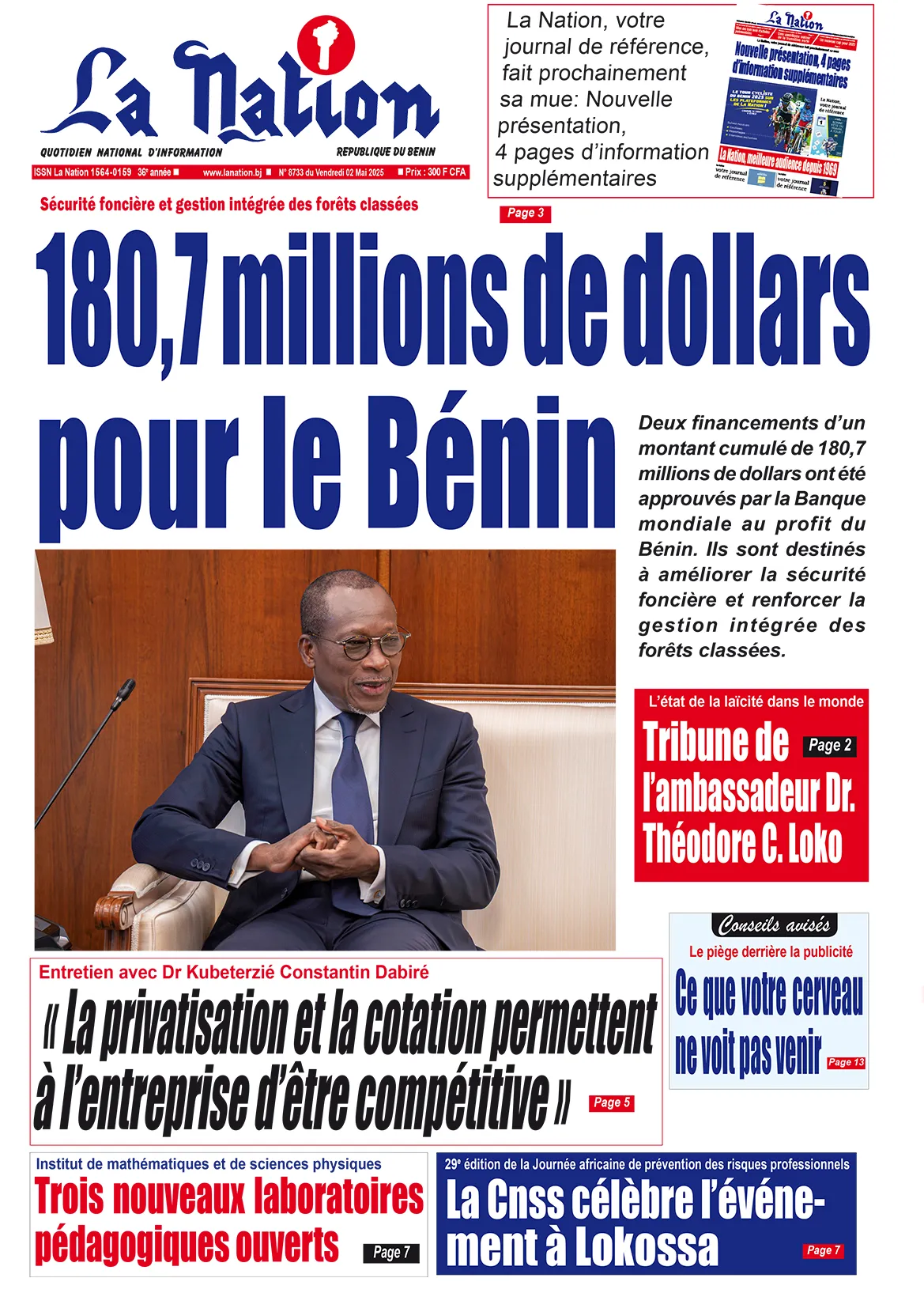 Quotidien''La Nation'' du 02 Mai 2025