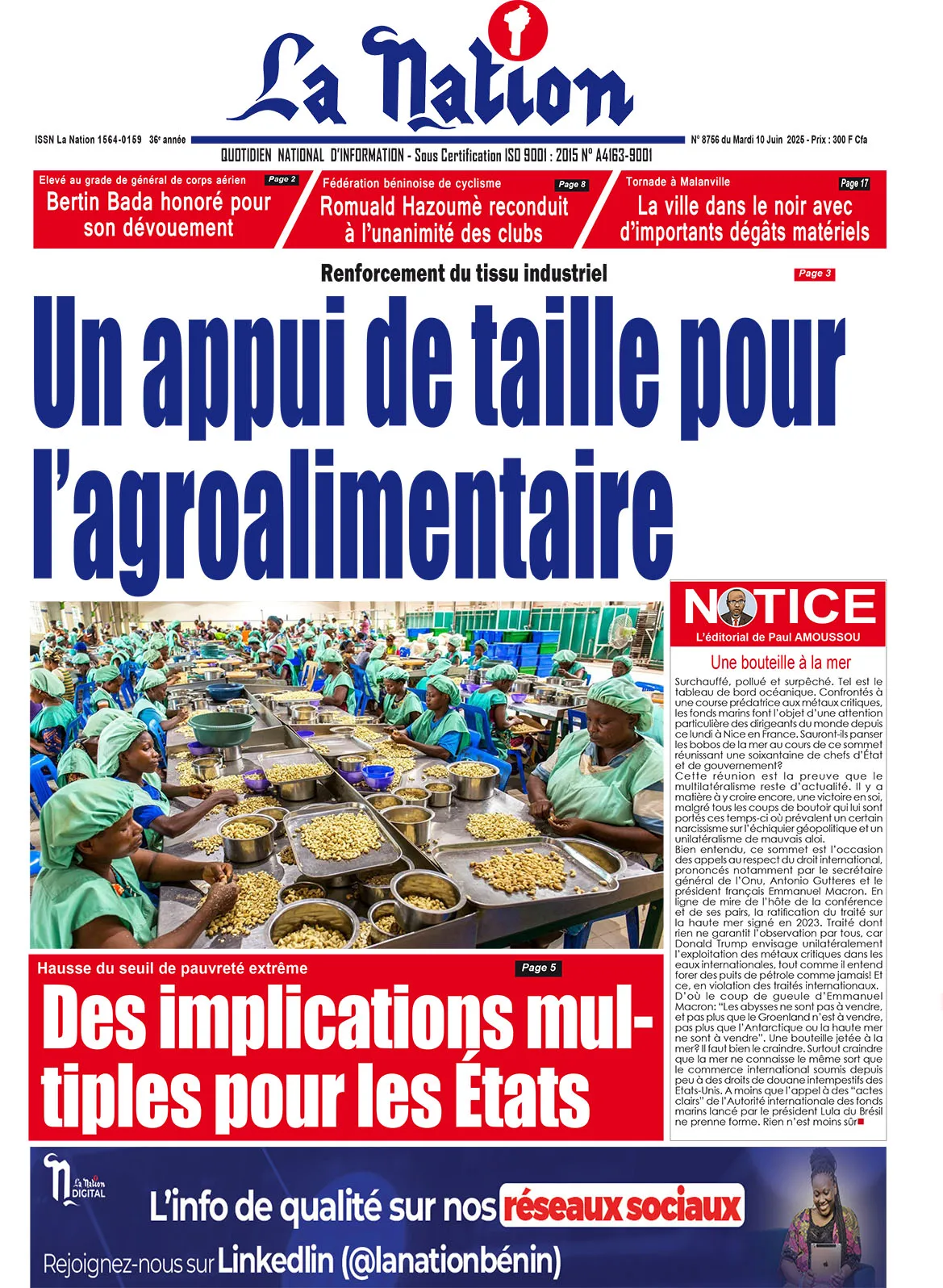 Quotidien La Nation du 10 Juin 2025