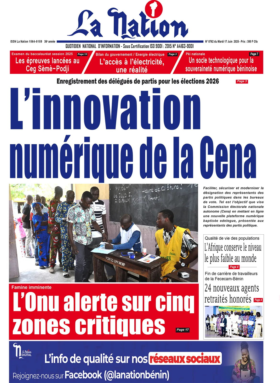 Quotidien La Nation du 17 Juin 2025