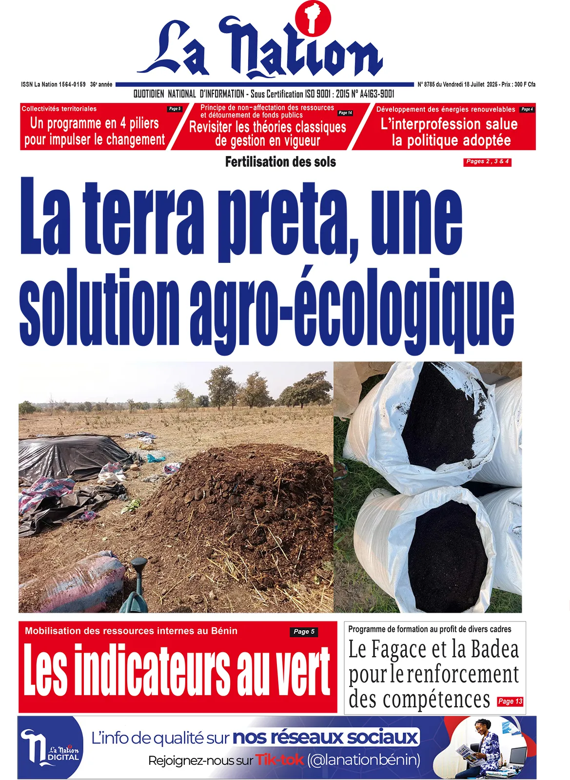 Quotidien ''La Nation'' du 18 Juillet 2025