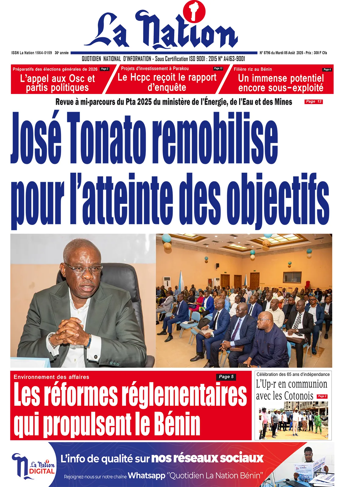 Quotidien ''La Nation'' du 05 Août 2025