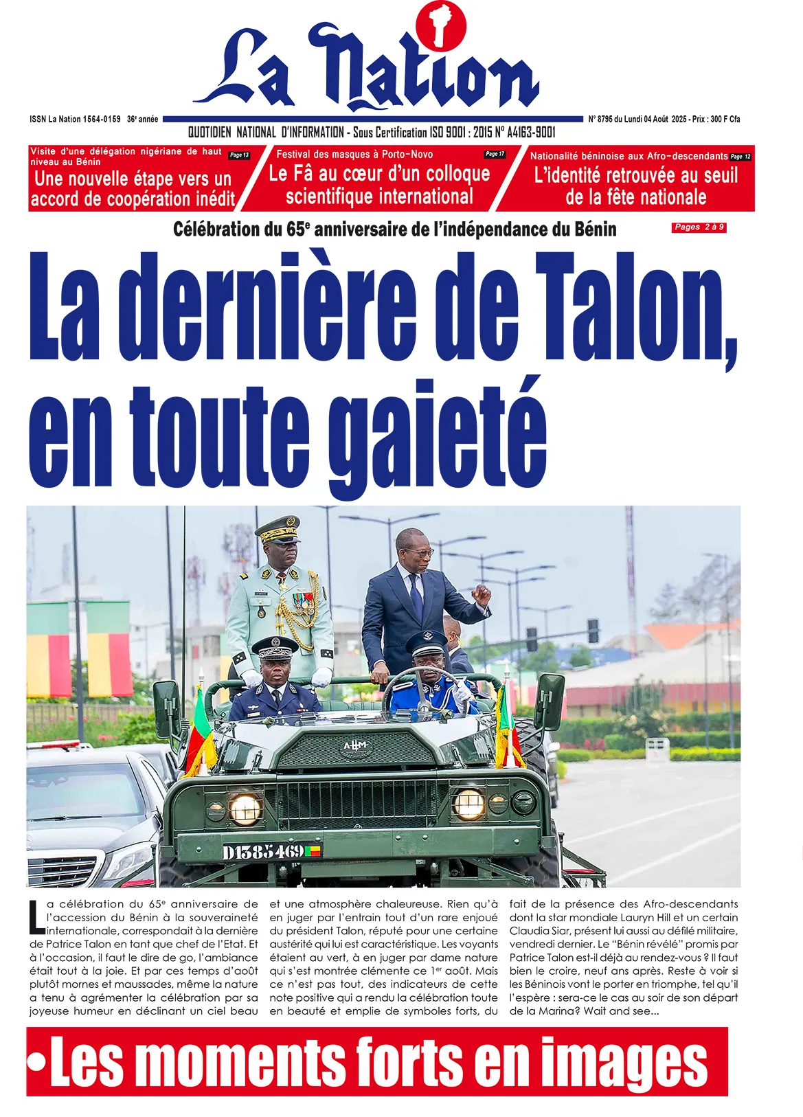 Quotidien ''La Nation'' du 04 Août 2025