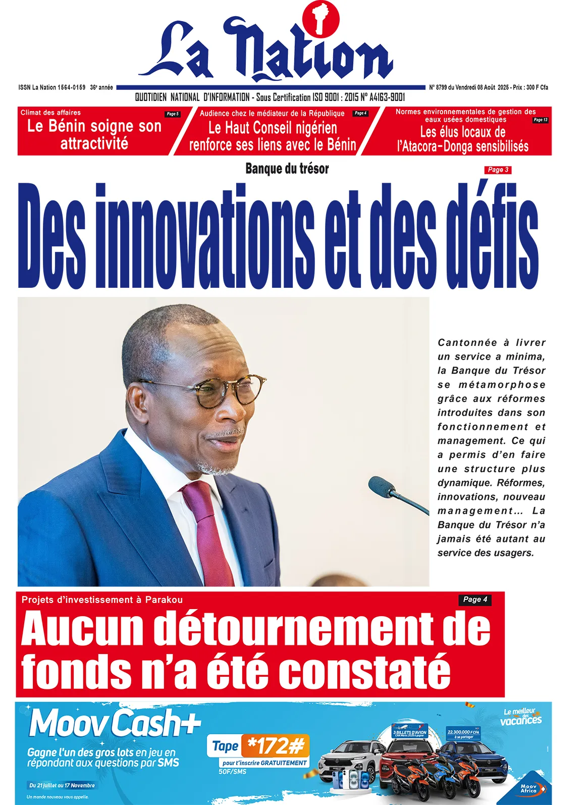 Quotidien ''La Nation'' du 08 Août 2025