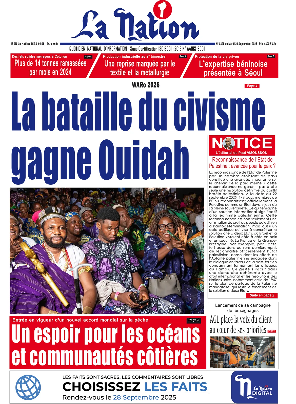 Quotidien '' La Nation'' du 23 Septembre 2025