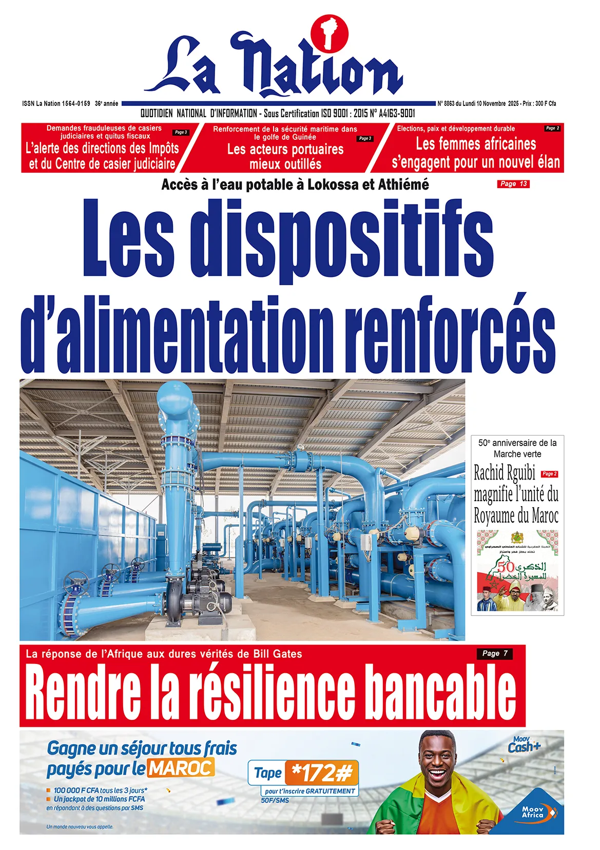 Quotidien '' LA NATION '' du 10 Novembre 2025