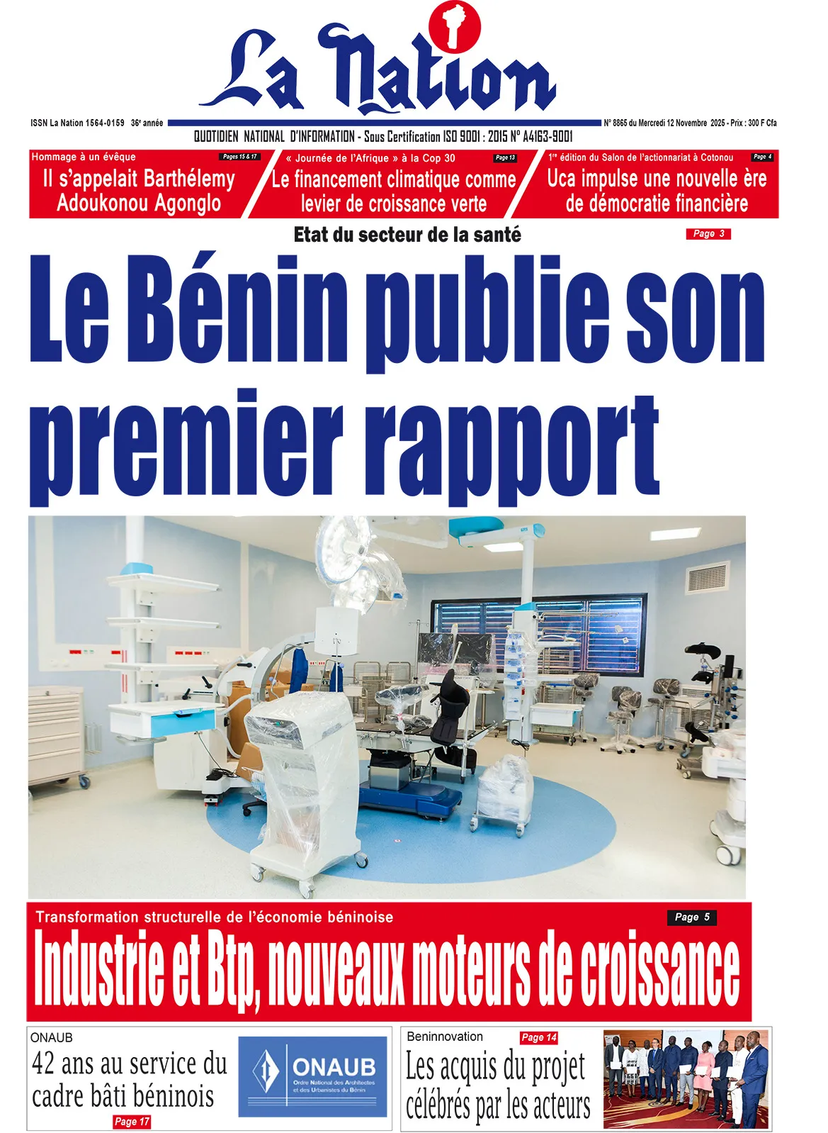 Quotidien '' LA NATION '' du 12 Novembre 2025