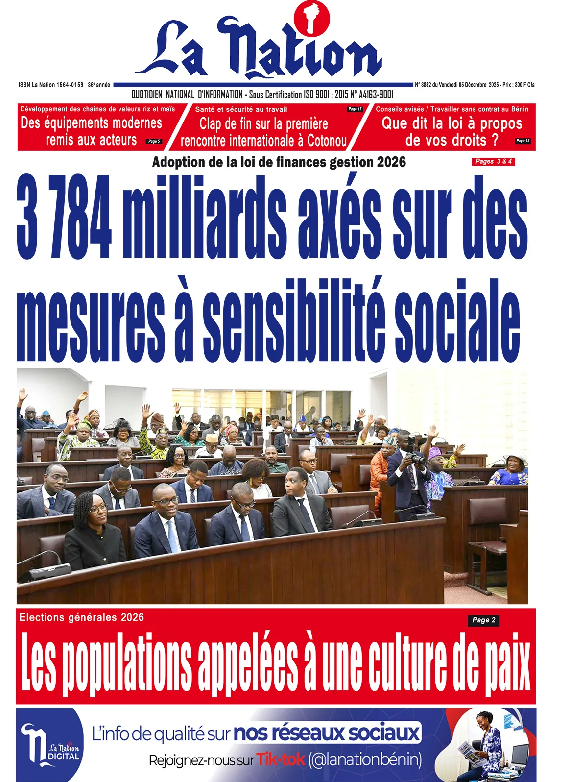 Quotidien '' LA NATION '' du 05 Décembre 2025