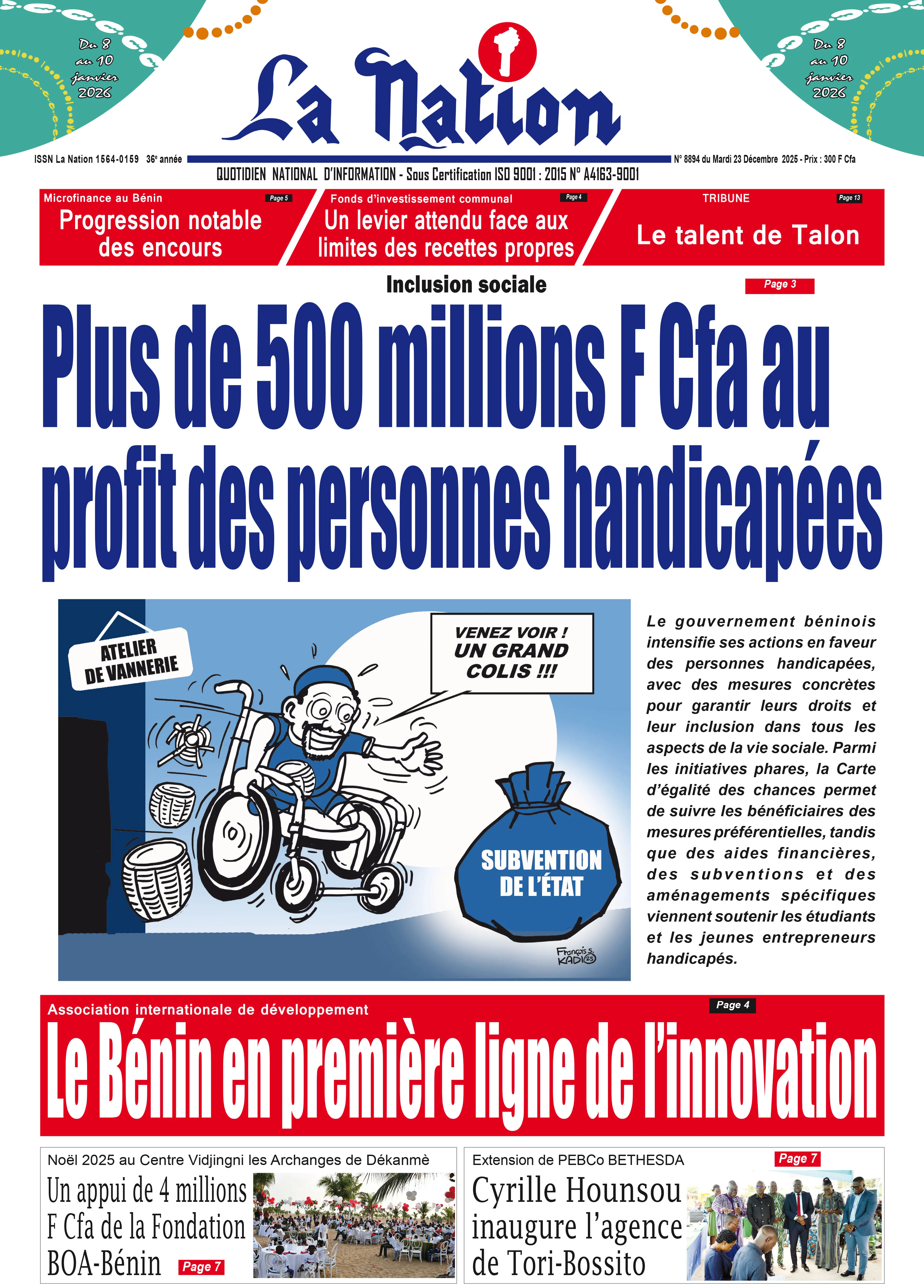 Quotidien '' LA NATION '' du 23 Décembre 2025